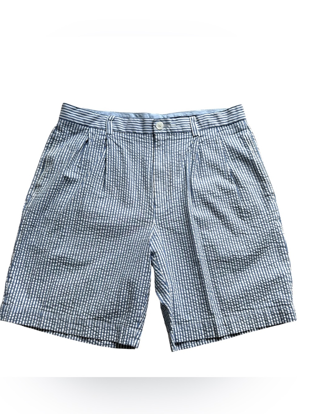 Brooks Brothers Genuine Seersucker Shorts 9” Size 34 Cotton Coastal Preppy